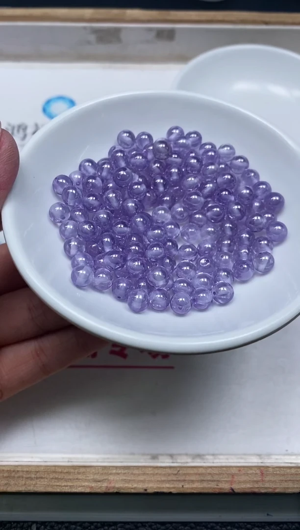 散珠天然锆石未镶嵌D535 冰紫锆石6mm10个9.9元