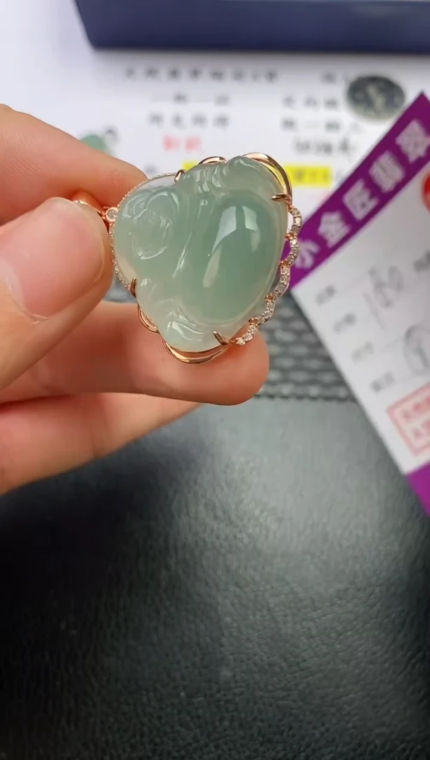 颈饰银S925镶嵌翡翠L*M挂件