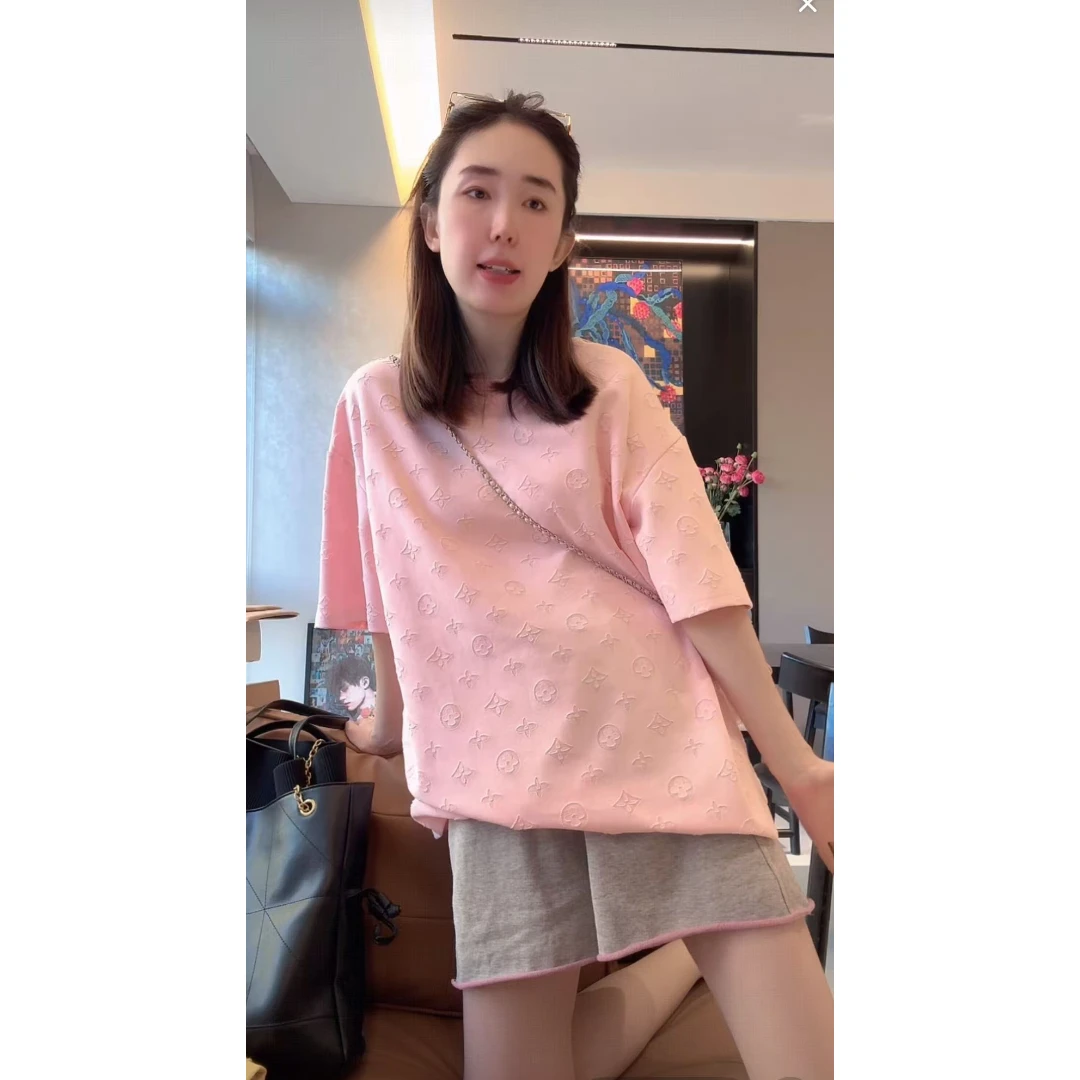 徐靖靖【街头潮流】重工烧花短袖T恤女夏季潮牌洋气时尚女装2505035