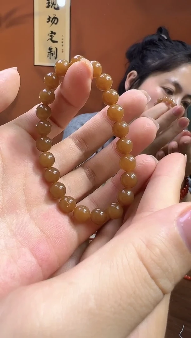 未镶嵌手串和田玉糖玉8mm