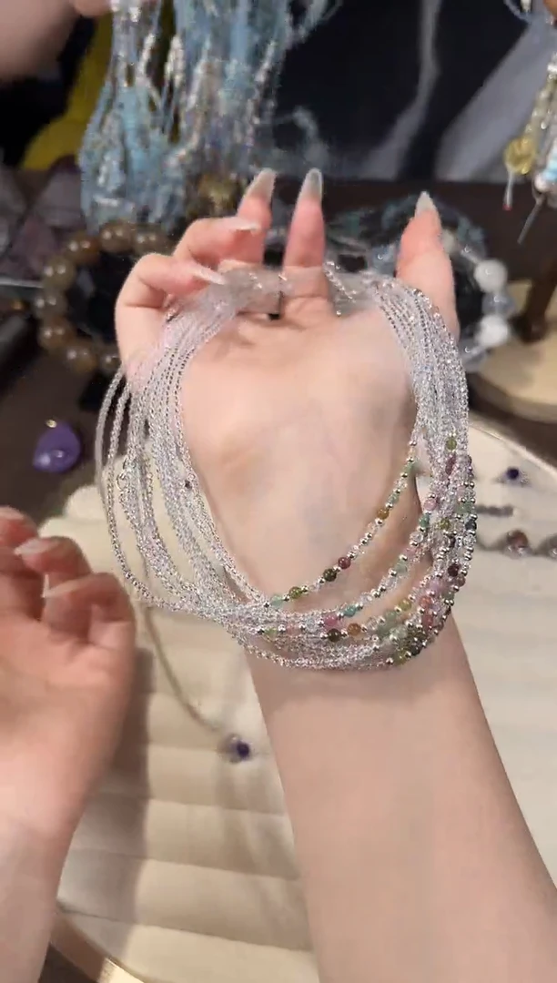 未镶嵌项链碧玺小碧玺项链