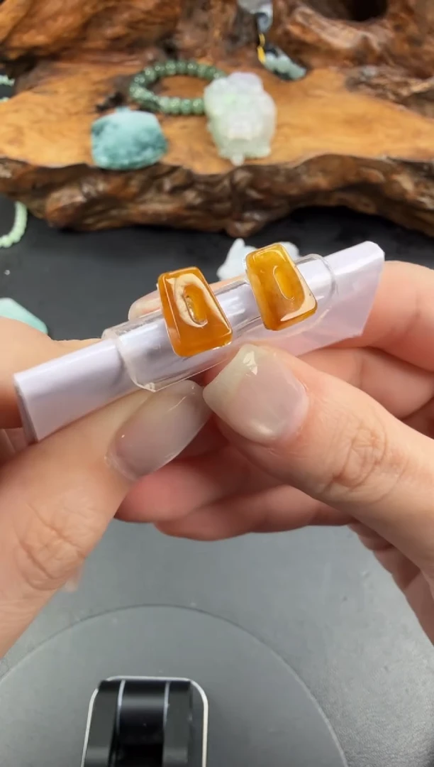 吊坠(不含链)未镶嵌翡翠翡翠饰品-266 一对