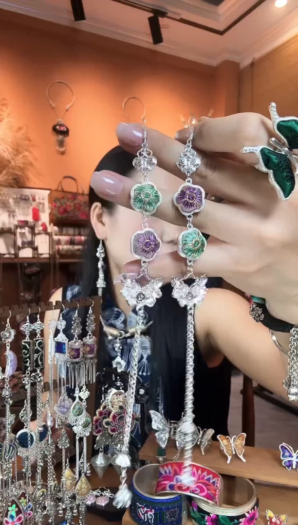 刺绣纯手工民族风耳环