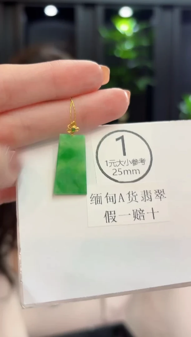 颈饰18K金镶嵌翡翠 缅甸A货/支持复检/一件