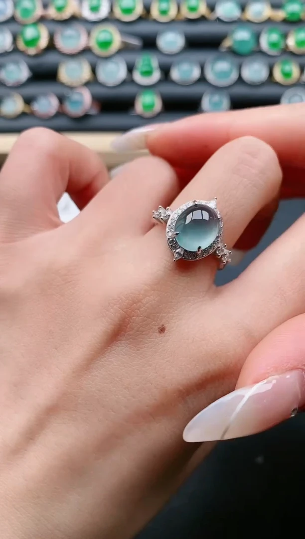 【闪购商品】翡翠戒指银S925镶嵌1111111