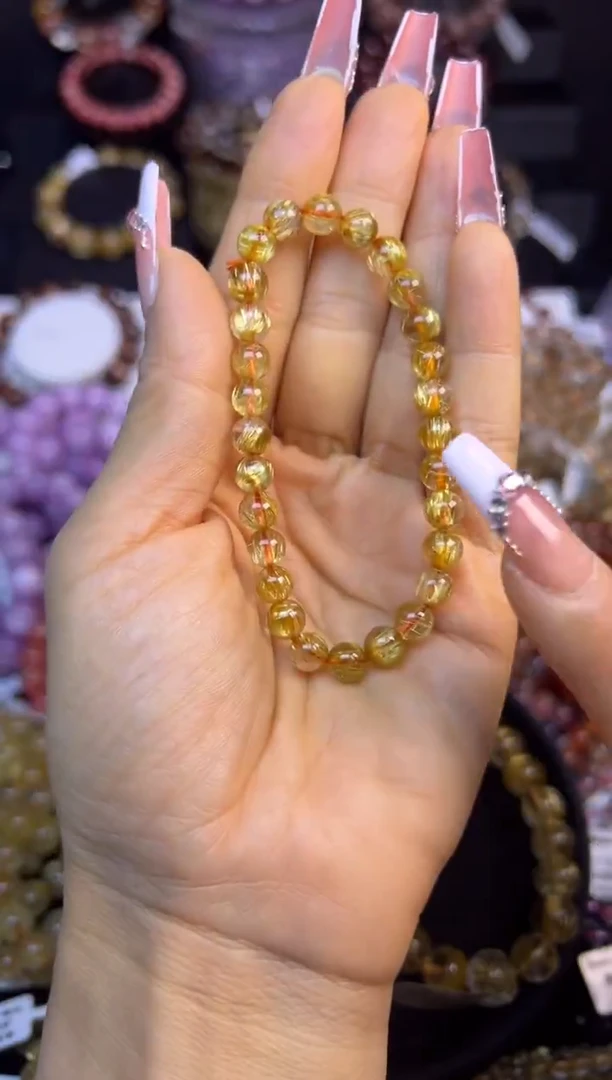 未镶嵌手串水晶金发晶6.7mm