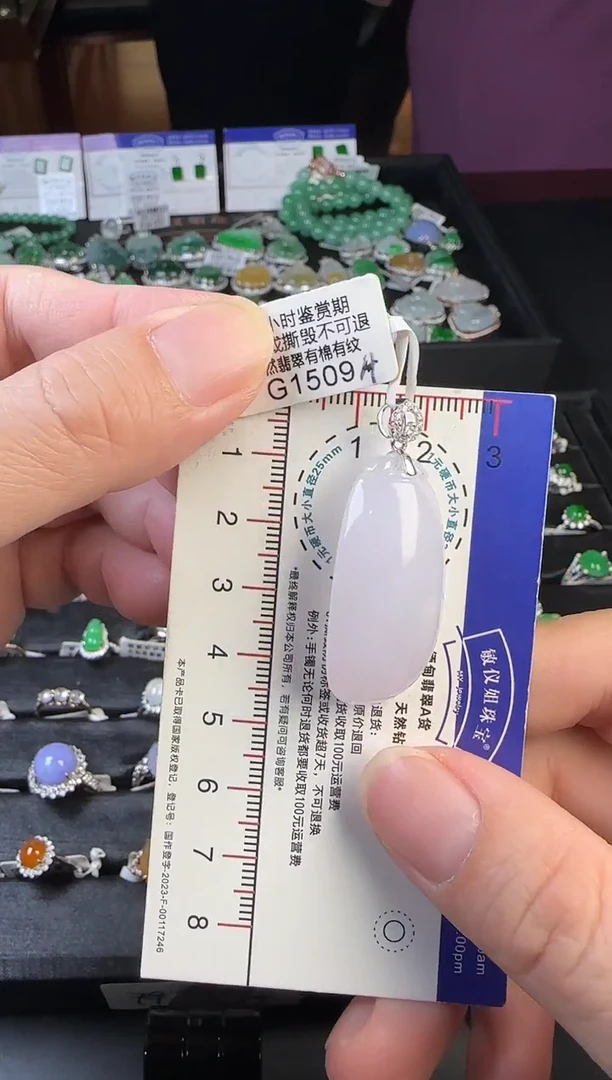 翡翠18K金镶嵌颈饰G1509冰紫福瓜