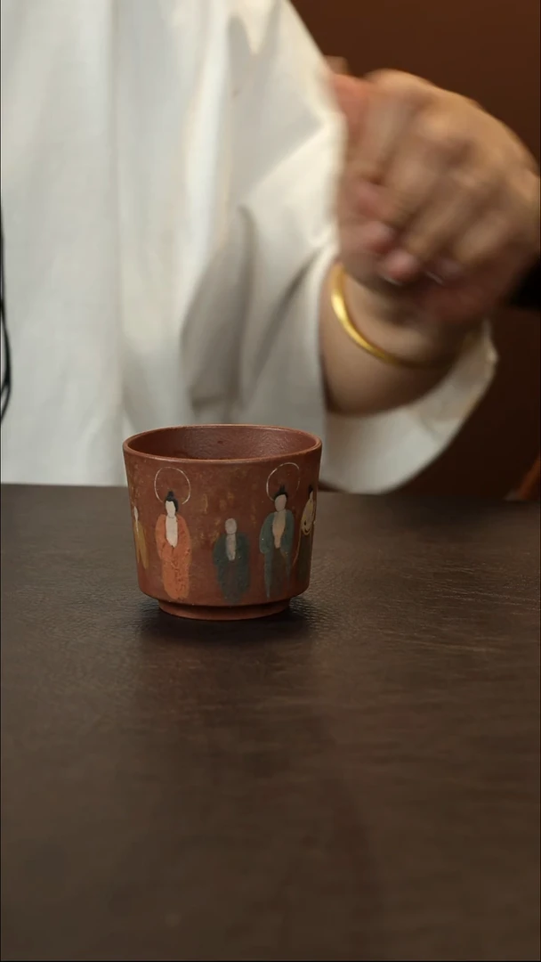 茶杯紫砂吴春艳 金砂底槽清 敦煌杯100cc