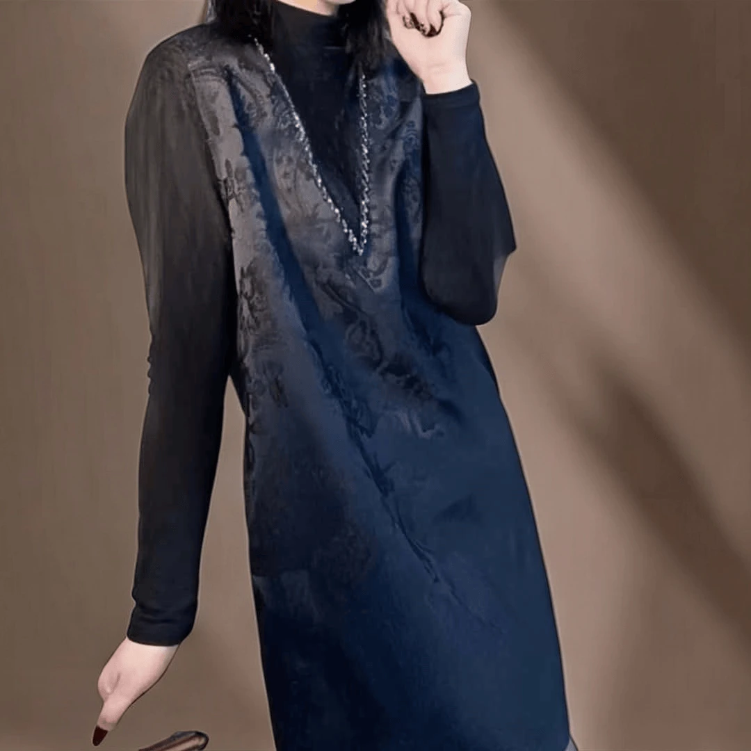 单件马甲裙马夹坎肩精品女款手工串珠重工提花工艺黑色#佰1929