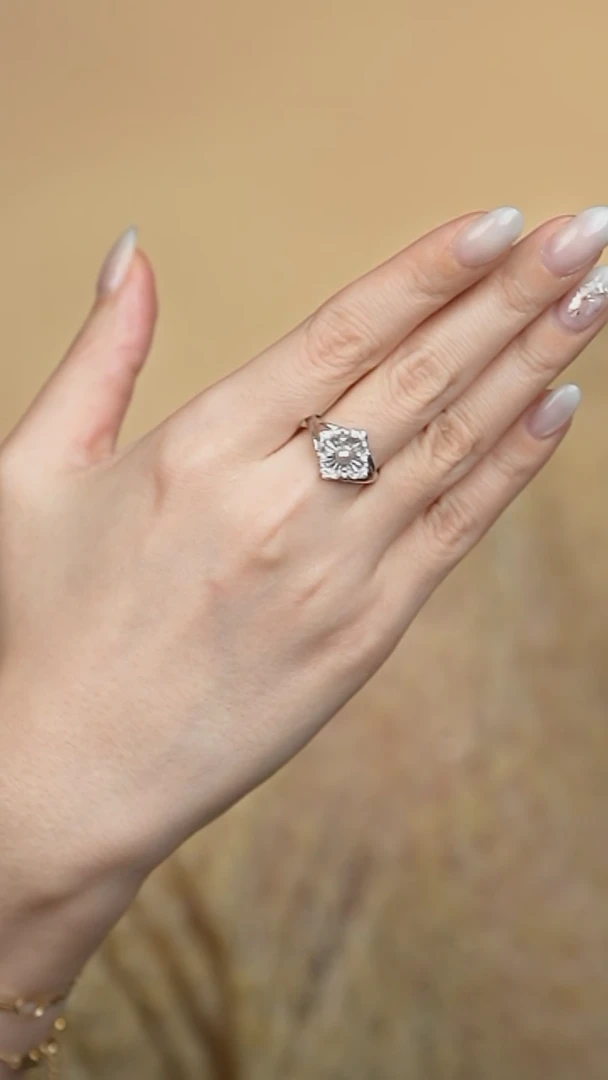 银S925镶嵌戒指海水珍珠3-4akoya真多麻布切拉缇戒指