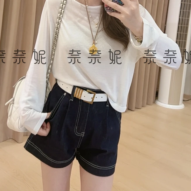 奈奈妮【白色宽边皮带】皮带时尚百搭简约ins点缀553