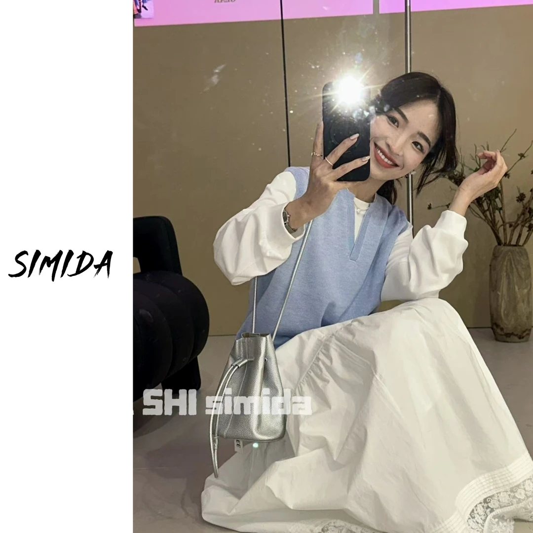 SIMIDA诗觅  韩系气质拼接假两件上衣