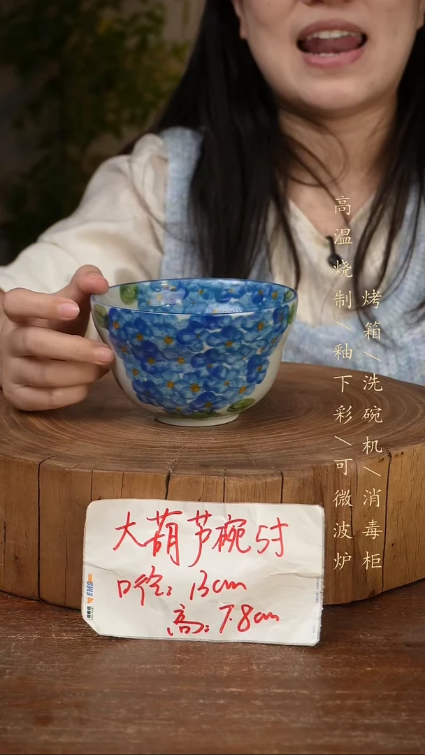 碗瓷景德镇手工手绘高温瓷釉下彩