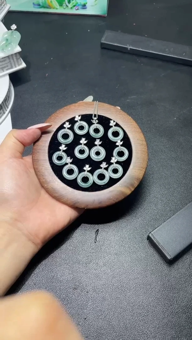 银S925镶嵌挂件翡翠FL12714/多样性发一件（不含链）