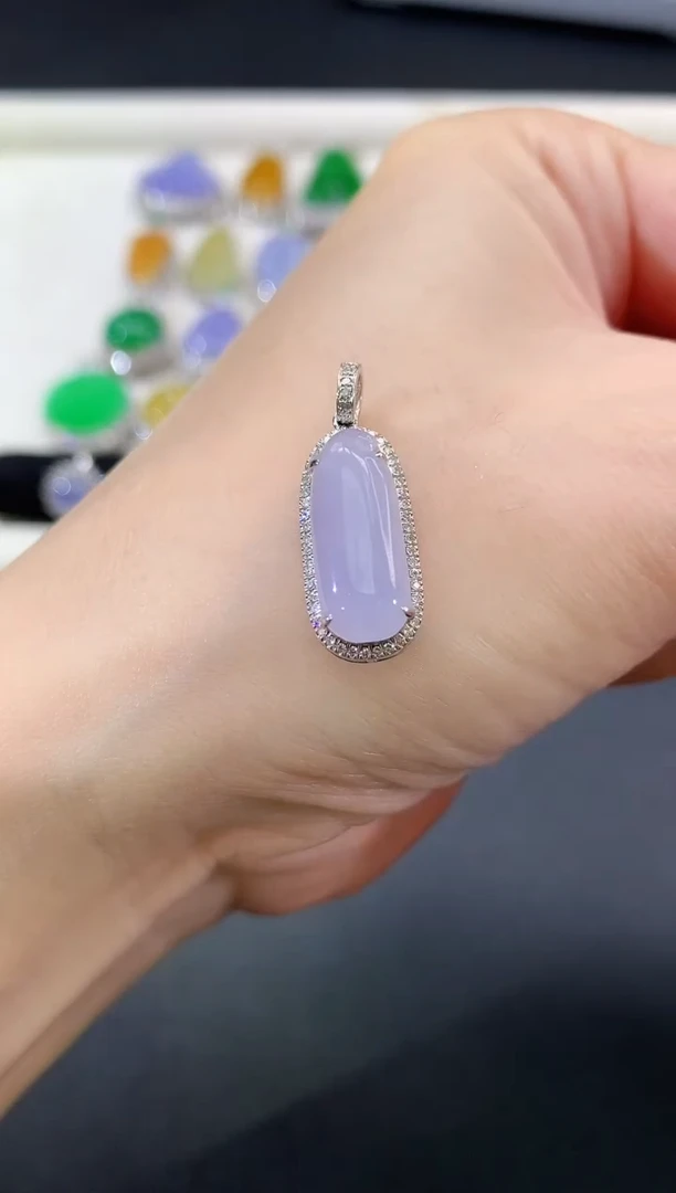 翡翠18K金镶嵌吊坠(不含链)|2800