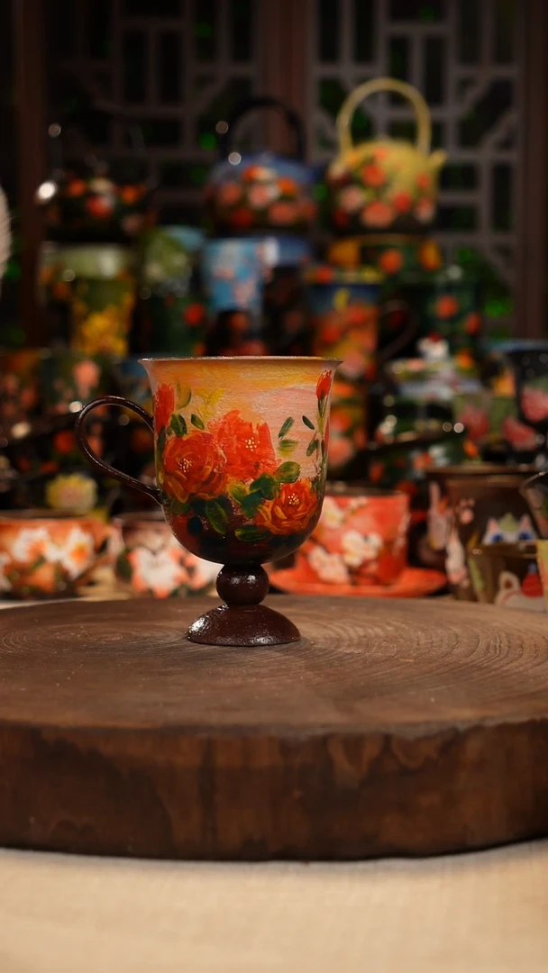 油画 手绘釉下彩