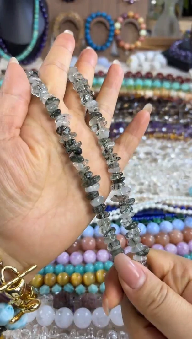 未镶嵌玛瑙/玉髓珠宝半成品绿发晶碎碎