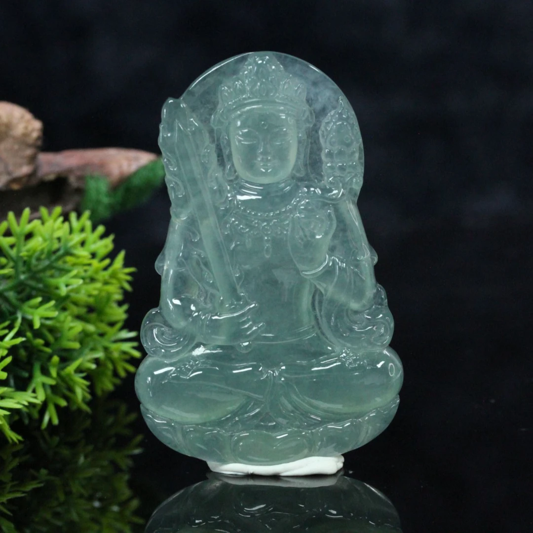 天然缅甸翡翠A货晴底慈祥纳福虚空藏吊坠/01027069/拍卖