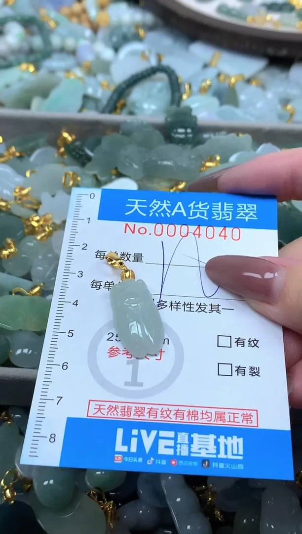 颈饰未镶嵌翡翠净货挂件-4040