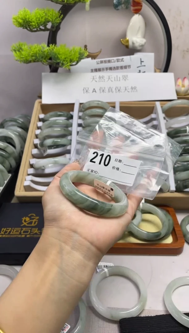 石英质玉（天山翠）手镯未镶嵌210