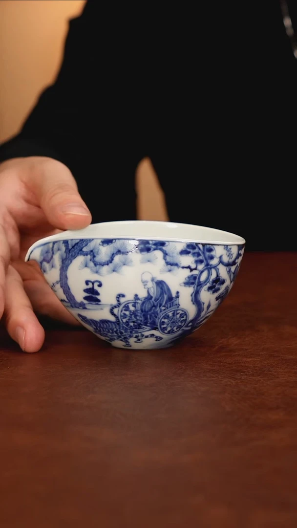 景德镇瓷器，青花瓷手绘茶具~鬼谷子