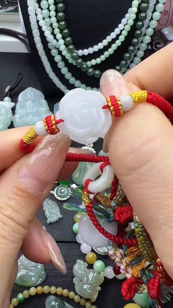 未镶嵌手绳翡翠花开富贵