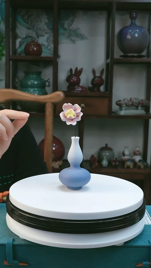 许陶文创 陶瓷葫芦小花瓶磨砂质地