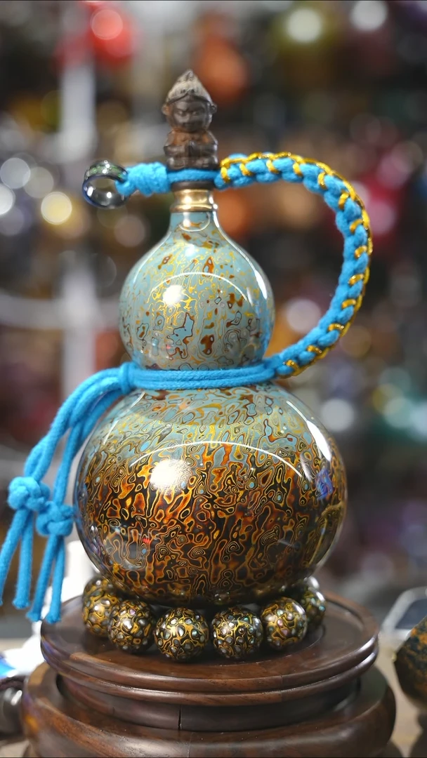 【闪购商品】YY166漆艺酒葫芦不包手串及旋转底座