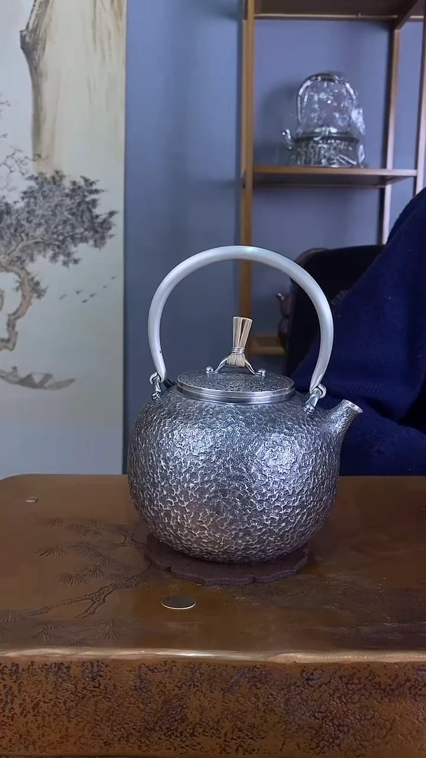 不二银工石头纹烧水壶