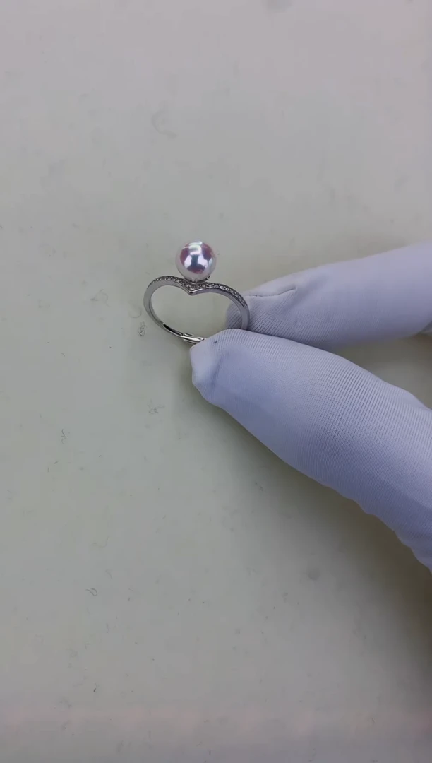 银S925镶嵌DA海水珍珠 GD214 戒指 8