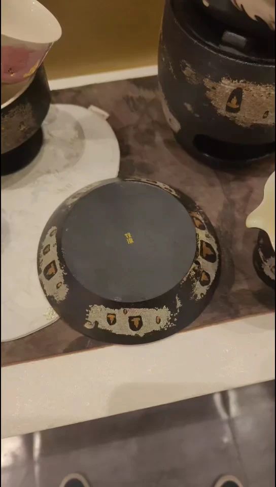 牧渔描金千佛茶盘