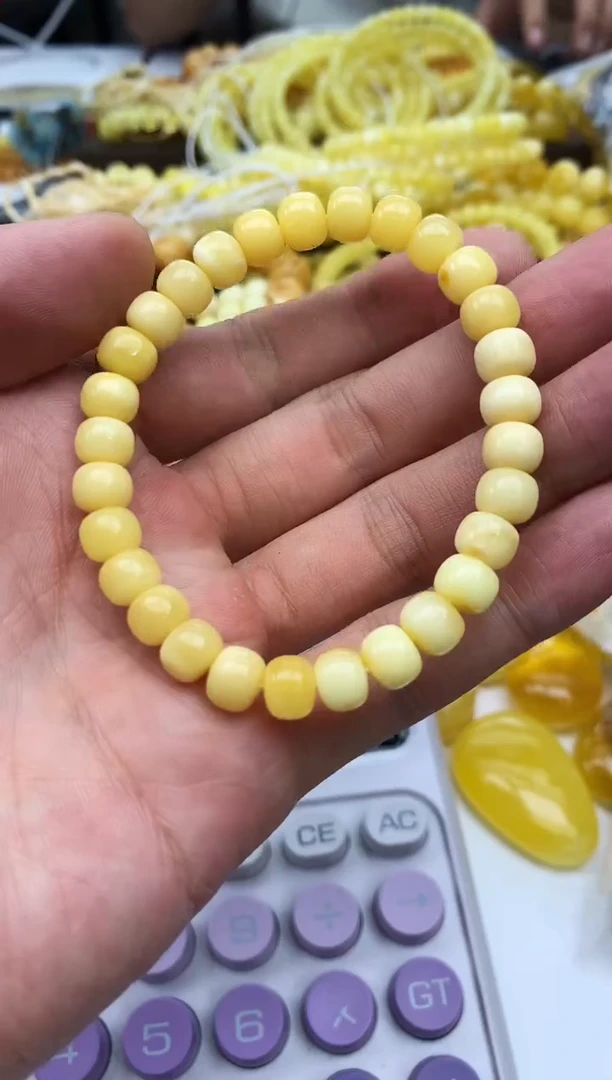 裸石蜜蜡未镶嵌手串