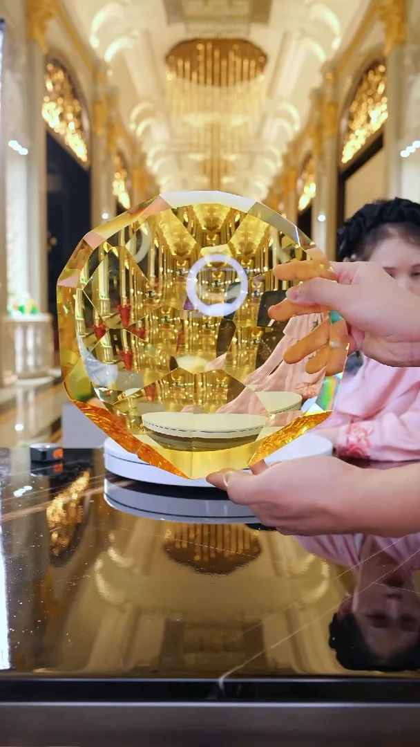 摆件AJ1111078琥珀金琉璃果盘