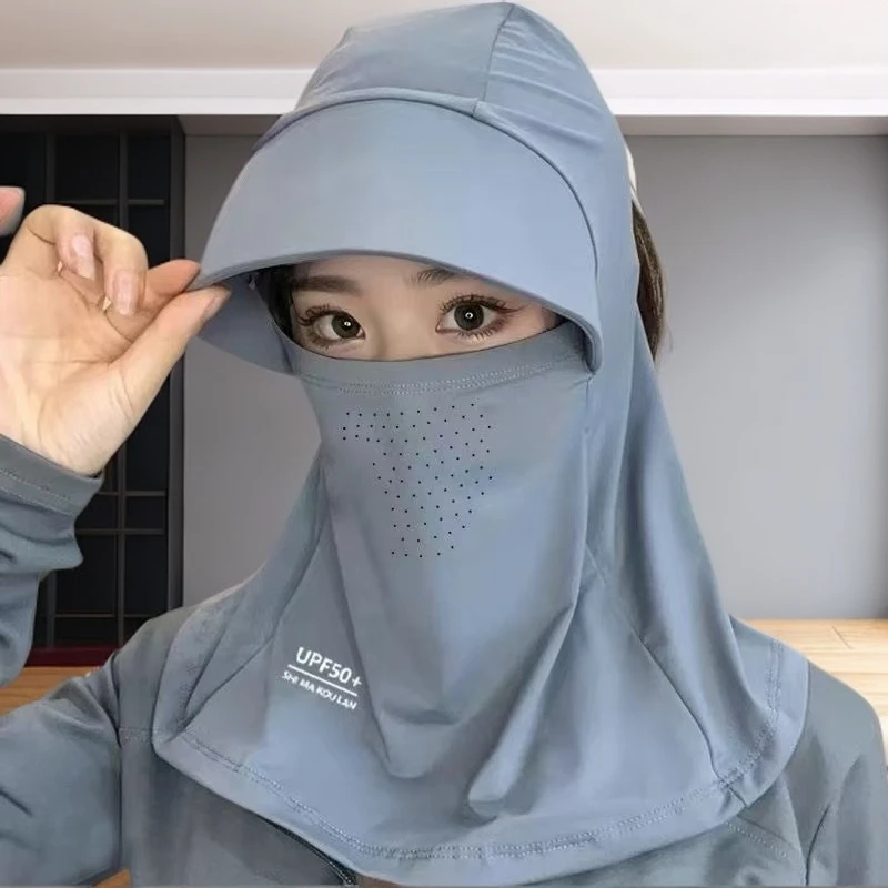 户外骑行全脸遮阳太阳帽女夏季防晒帽护颈面罩防女士全脸遮阳防晒