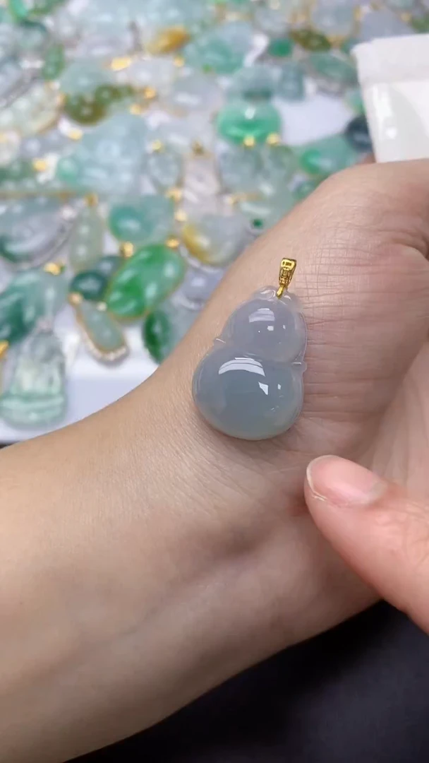 颈饰银S925镀金镶嵌翡翠天然缅甸A货百元以上9元证书费自理