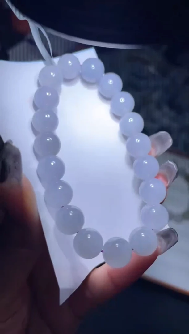 定制翡翠未镶嵌天然缅甸A货翡翠手串24