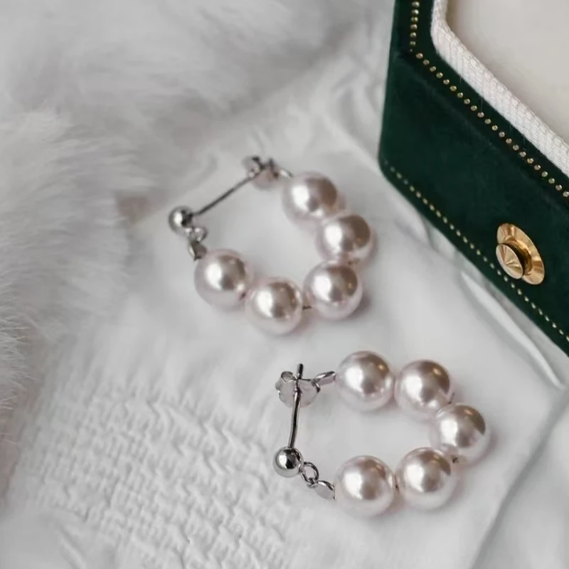 非金属耳饰 【贺筱姐】时尚气质百搭曼塔玫瑰紫珍珠耳环EH101