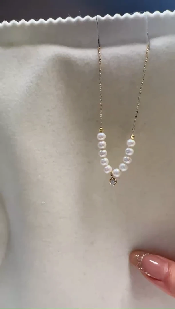 银S925镶嵌淡水珍珠DA XB055 项链 4-5