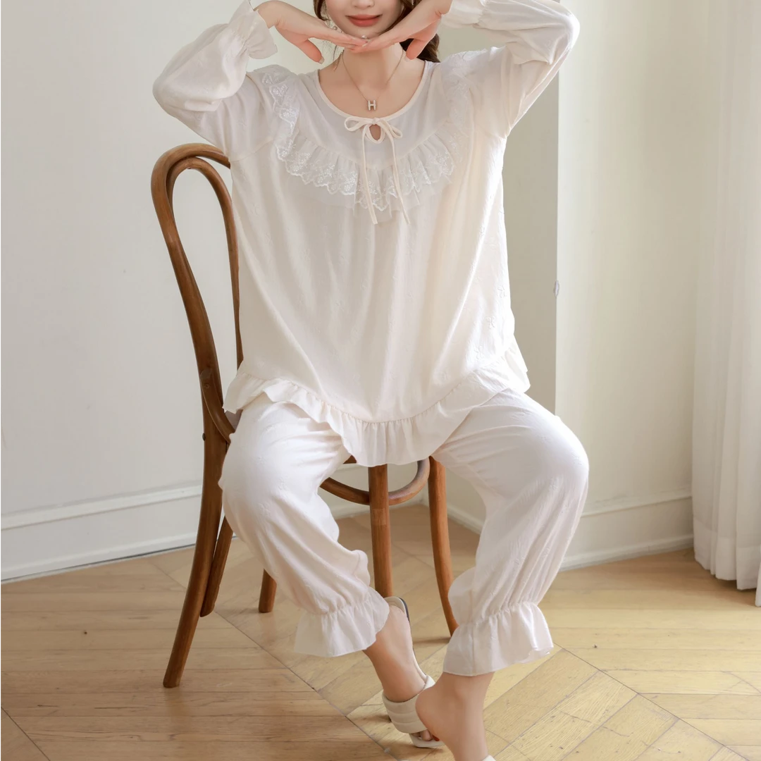 贝姐同款【2357】春夏新款~薄款女士家居服两件套套装XD