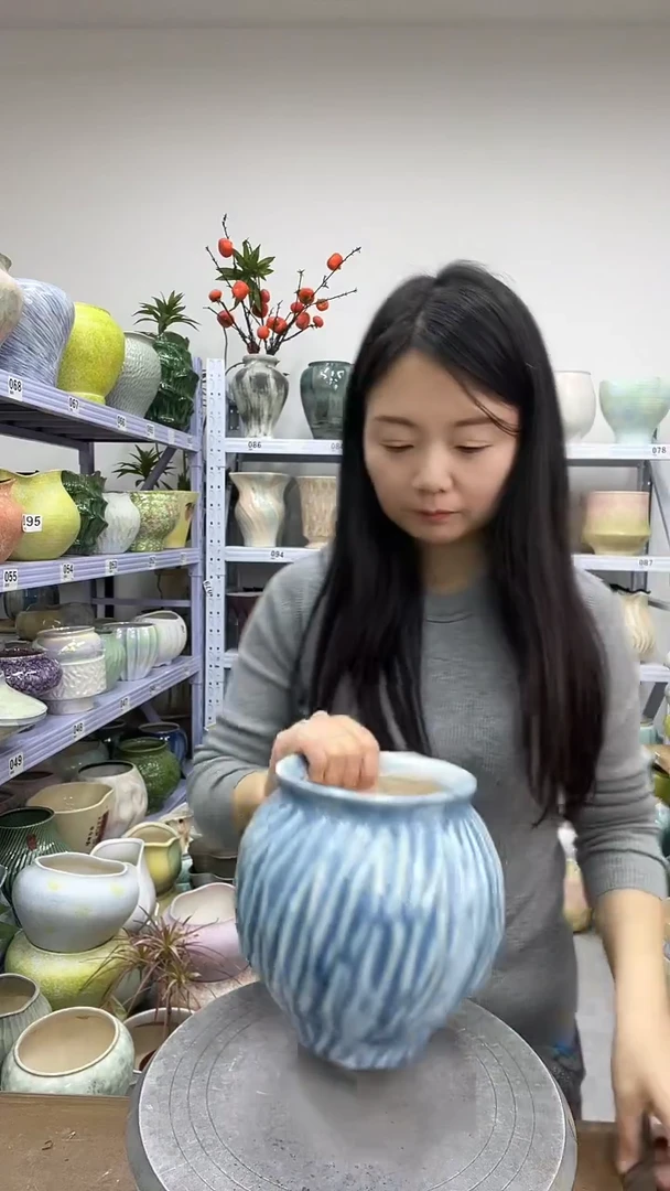 【12.10陶瓷花盆】  高度   19   口径     12