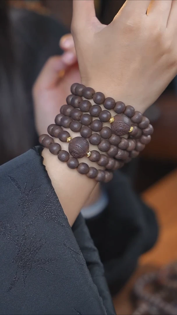 泥塑次第花开0.9+念慈福寿康宁108念珠款