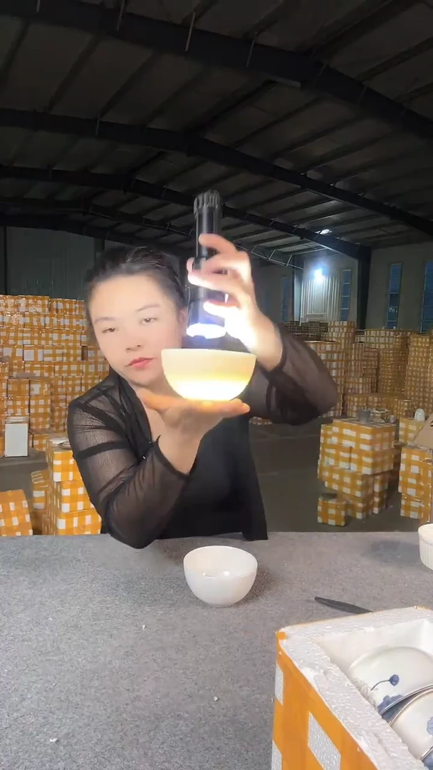 陶瓷家用餐具 纯白骨瓷碗10支4.5英寸