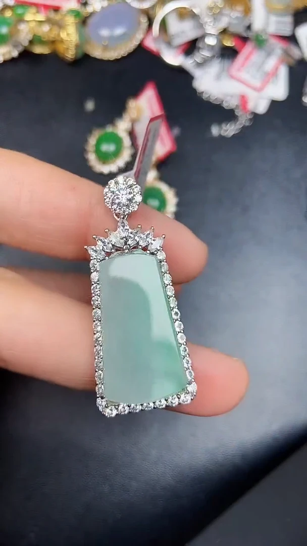 银S925镶嵌戒指翡翠3080