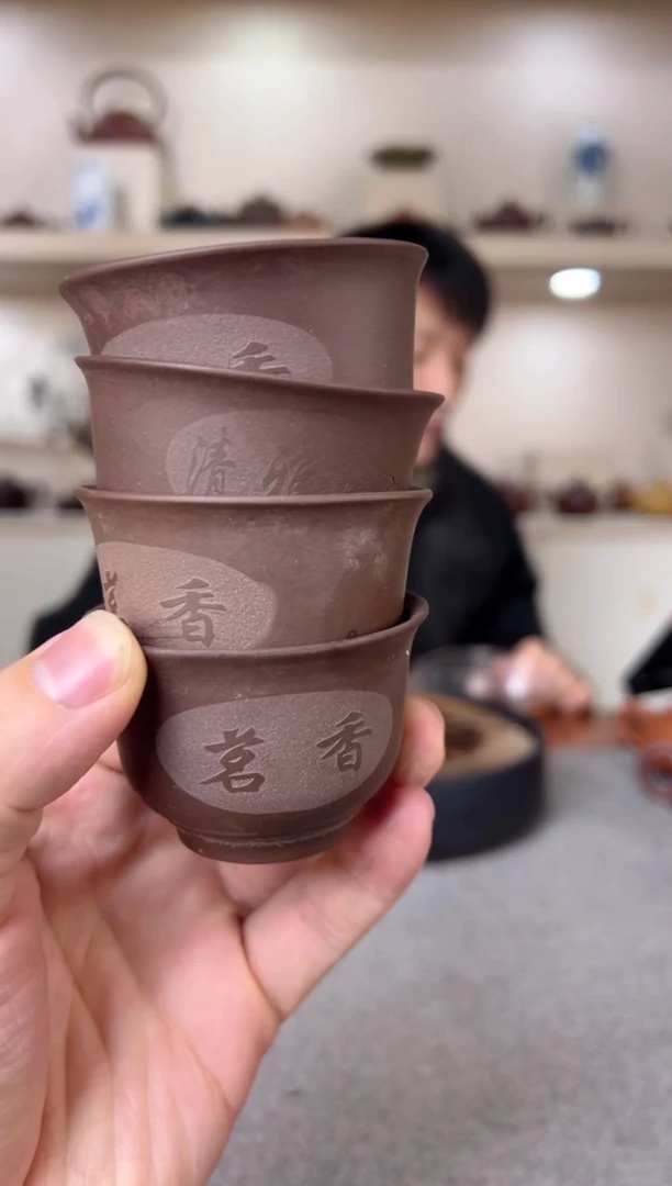 【闪购商品】紫砂茶壶四只紫砂杯 紫泥 半手工