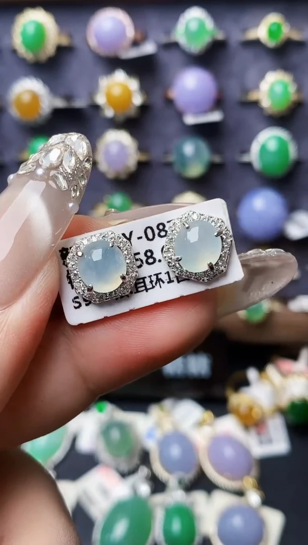 银S925镶嵌戒指翡翠2043