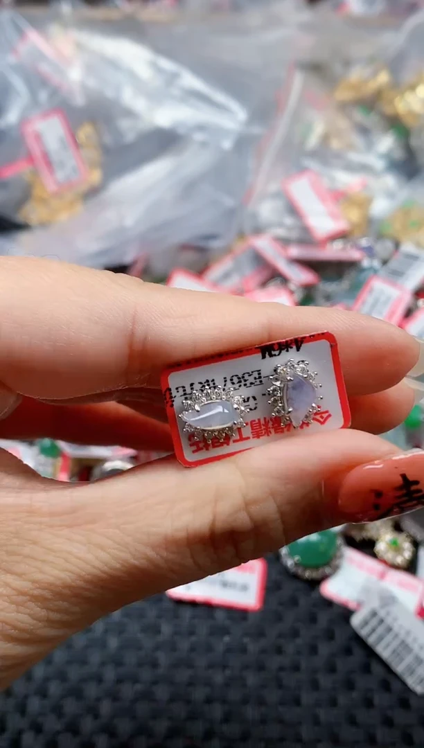 银S925镶嵌戒指翡翠天然A货缅甸翡翠