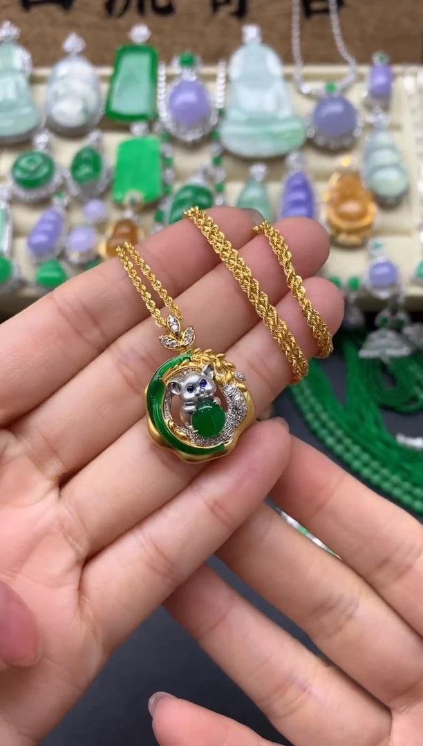 【闪购商品】翡翠颈饰18K金镶嵌473中国好珍宝