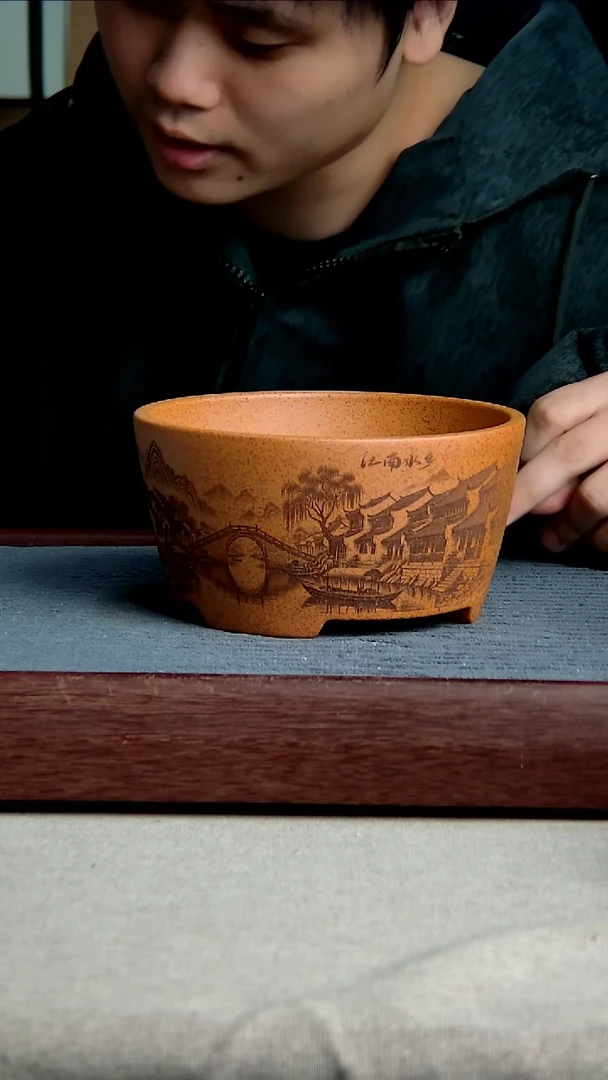 紫砂花盆16*8内径紫砂花盆