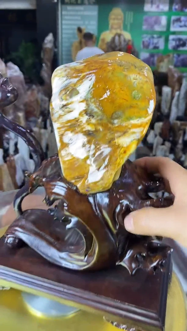 未镶嵌珠宝奇石硅化玉缅甸天然树化玉摆件