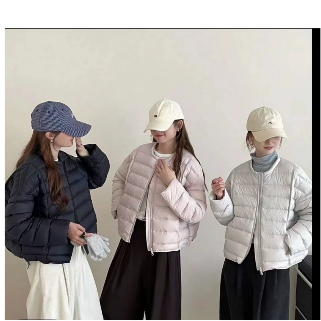 白鸭绒排骨羽绒服女短款25冬季新款宽松圆领